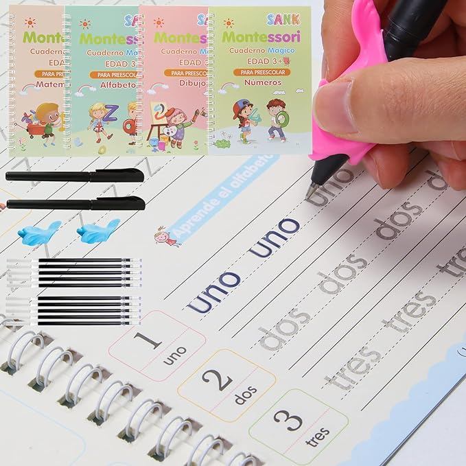 📒 Magicbook! - Set de Caligrafia x 4 Cuadernos