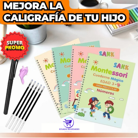 📒 Magicbook! - Set de Caligrafia x 4 Cuadernos